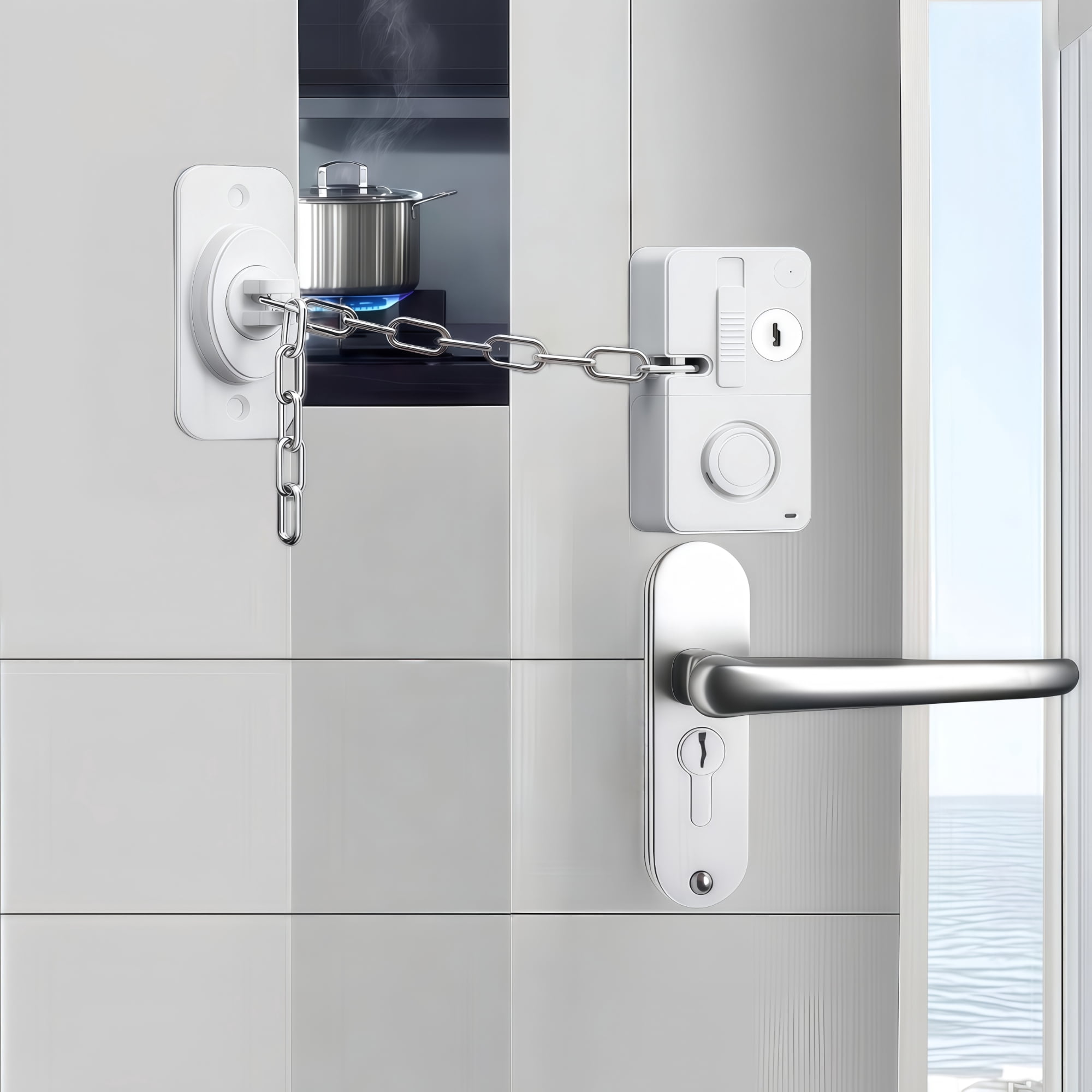 Door Cabinet Lock with Abnormal Alarm, Baby Proof