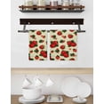 thumbnail image 3 of Beige Red Strawberry Kitchen Dish Towels for Drying Dishes Set of 4, Spring Floral Watercolor Summer Botanical Waffle Weave Microfiber Hand Tea Bathroom Towels Quick Dry & Absorbent Towel 15.7x23.6, 3 of 7