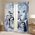 thumbnail image 2 of jejeloiu Antarctic Animal Blackout Curtains,Kawaii Penguin Curtains Pack of 2 (38x45 Each),Gray White Window Curtains For Kids,Ultra Soft Home Decor, 2 of 6