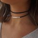 thumbnail image 1 of Collar de terciopelo coreano multicapa gargantilla curvada collar de doble capa collar gótico negro punk joyería Sincero Hogar, 1 of 5