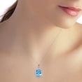 thumbnail image 2 of Galaxy Gold 14K Solid White Gold 16" Necklace with Natural Diamonds and Oval-Shaped Blue Topaz, 14"-24" Sizes, December Birthstone, Symbol of Calm, 2 of 2