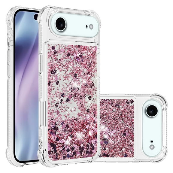 Phone Case for iPhone 17 Air Cover Sparkle Glitter Floating Liquid Quicksand Shockproof Soft Silicone TPU Bumper Protective Cover for iPhone 17 Air Case, S1