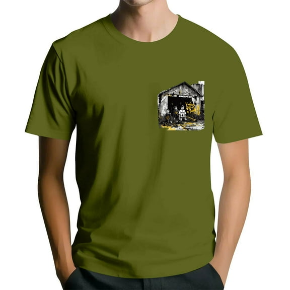 NAMTYQX T Shirts for Man Soft Casual Loose Fit Graphic Short Sleeved Lounges Plus Size Light Airoft Crew Neck True Classic Tees Army Green Size 3XL