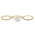 thumbnail image 6 of Three Piece Ring Princess Cut Wedding Set Yellow Tone CZ 925 Sterling Silver Size 10, 6 of 7