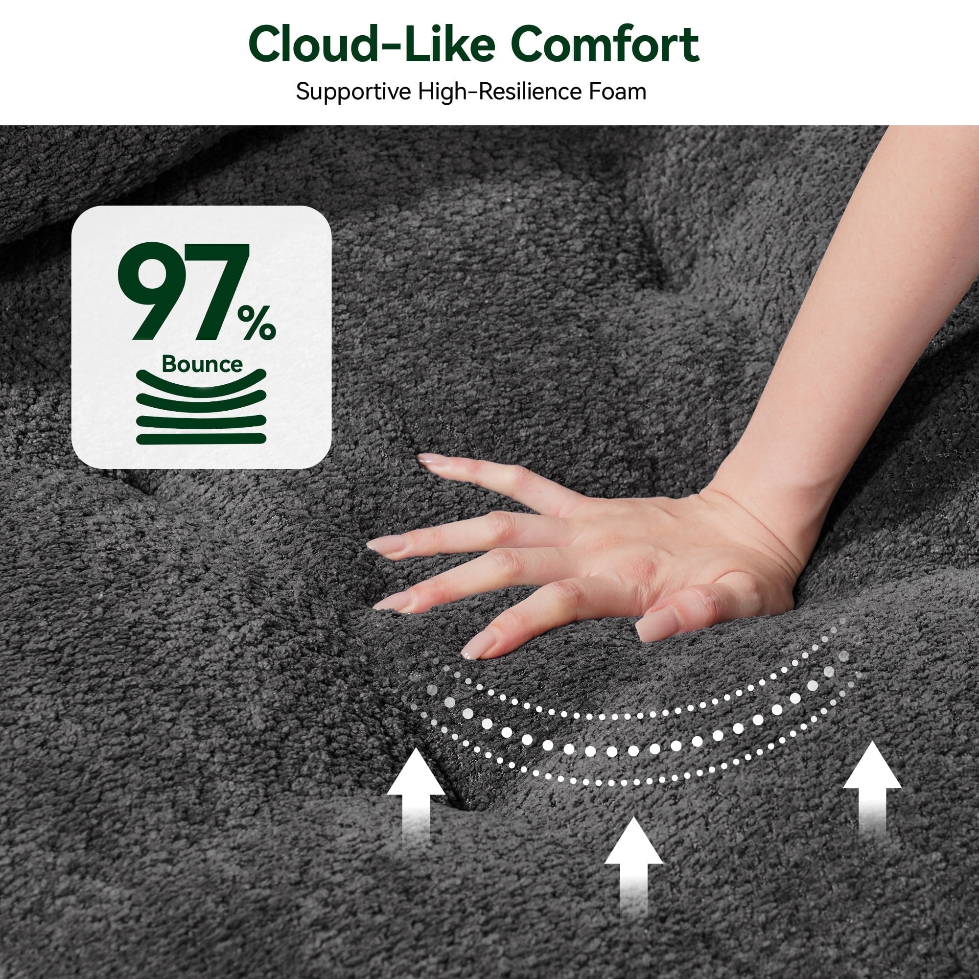 BEHOST 86" 4 Pack Large Futon Sofa Bed for Adults, 3-in-1 Convertible Folding  Chair Bed Sleeper Chair,  Dark Gray
