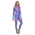 thumbnail image 1 of Oyolan Women's Fish Scale Print Jumpsuit Catsuit Long Sleeve One Piece Skinny Rompers Type B XL, 1 of 4