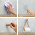 thumbnail image 3 of Portarrollos de papel higiénico de estilo rústico, accesorios de baño de ratán náutico, forro de cuero transpirable para baño de playa estilo granja, marrón (uso multifuncional), 3 of 5