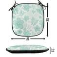 thumbnail image 4 of Turquoise Chair Seating Cushion, Flowers Butterflies Leaves Pattern Springtime Romantic Design Nature, Soft Seat Pads for Office with Anti-slip Backing, 16"x16", Turquoise Seafoam Pearl, by Ambesonne, 4 of 7
