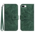thumbnail image 2 of Feishell Wallet Case for iPhone 8 Plus/iPhone 7 Plus,for Men Women,Sunflower Embossed Pattern PU Leather Flip Cover Magnetic Closure Folio Card Slots Kickstand Phone Case with Hand Strap,Green, 2 of 11