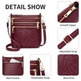 thumbnail image 4 of FALAN MULE Small Vegan Leather Women Crossbody Shoulder Bag Multi Zipper Pocket Handbag, 4 of 6