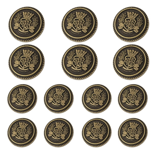 14 Piezas Juego de Botones Blazer de Metal Dorado Botones Blazer de 23 mm 18 mm Botones de Traje de Metal para Hombres Botones Dorados para Trajes Blazer Abrigo Deportivo Chaqueta Uniforme
