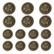 thumbnail image 1 of 14 Piezas Juego de Botones Blazer de Metal Dorado Botones Blazer de 23 mm 18 mm Botones de Traje de Metal para Hombres Botones Dorados para Trajes Blazer Abrigo Deportivo Chaqueta Uniforme, 1 of 1