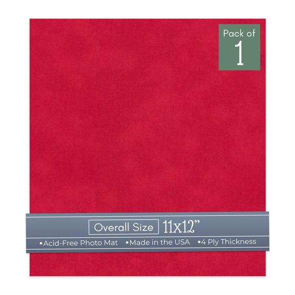 Cherry Red Suede 11x12 Uncut Art Mat Board - No Opening - 1 Mat