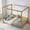 Natural, variant on Sailvan Full Size Canopy Frame Rubber Wood Floor Bed with Fence,Guardrails