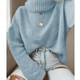 thumbnail image 3 of AOOCHASLIY Sweaters Fall Clearance Winter Women's Casual Turtleneck Pullover Blouse Knitting Backless Long Sleeve Solid Tops Sweaters, 3 of 4