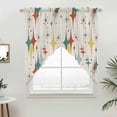 thumbnail image 3 of Colorful Stars Swag Valances for Windows 2 Pack Vintage Green Yellow Orange Star Shiny Diamonds Linen Texture Swag Kitchen Curtains 63 Inches Long Rod Pocket Window Treatment for Kitchen 36"x63", 3 of 9