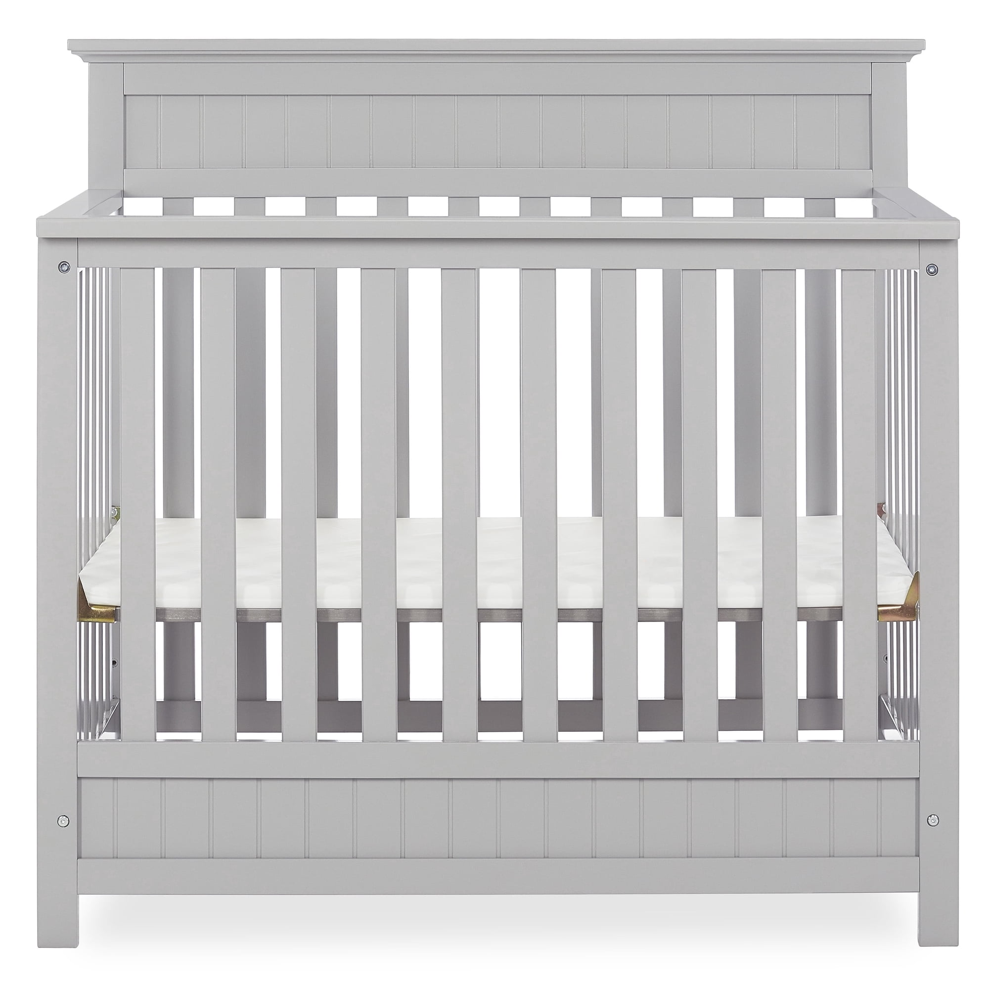 Dream On Me Harbor 4-in-1 Convertible Mini Crib in Pebble Grey, Greenguard Gold Certified
