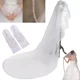 thumbnail image 1 of Blanco Bordado Lentejuelas Velo De Encaje De Novia Guantes, 1 of 8