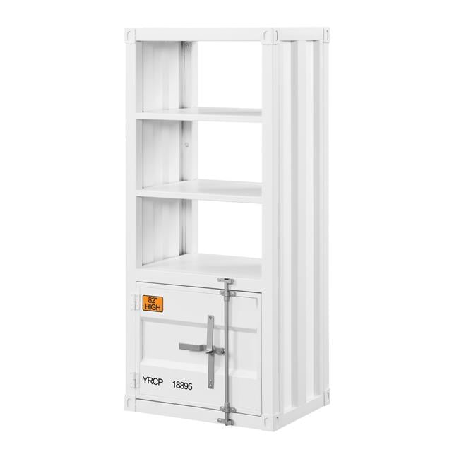 Konto Industrial White Metal Left Side Entertainment Pier