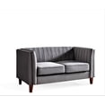 thumbnail image 4 of Uspridefurniture Plainfield Line Tufted Square Velvet Loveseat-Gray, 4 of 5
