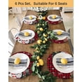 thumbnail image 4 of 15 Inch Round Placemats Set of 6, Red Plaid Snowman Christmas Non Slip Heat Insulation PP Table Mats, Winter Snowflake Xmas Gifts Washable Place Mats for Kitchen Dining Party Table Decor, 4 of 7