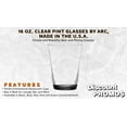 thumbnail image 2 of 10 ARC Clear Glass Pint Cups Set, 16 oz. - Mixing, USA Made - Black, 2 of 5