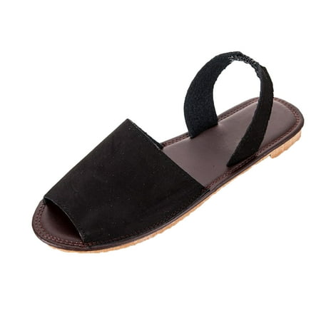 

Women s Peep Toe Sandals Flats Summer Casual Ankle Strap Slip On Slippers Comfortable Lightweight Non-Slip Walking Shoes