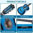 thumbnail image 4 of ZENY 38" Acoustic Guitar for Beginners, Student Starter Kit with Gig Bag, Strap, Tuner & Picks -Blue, 4 of 11