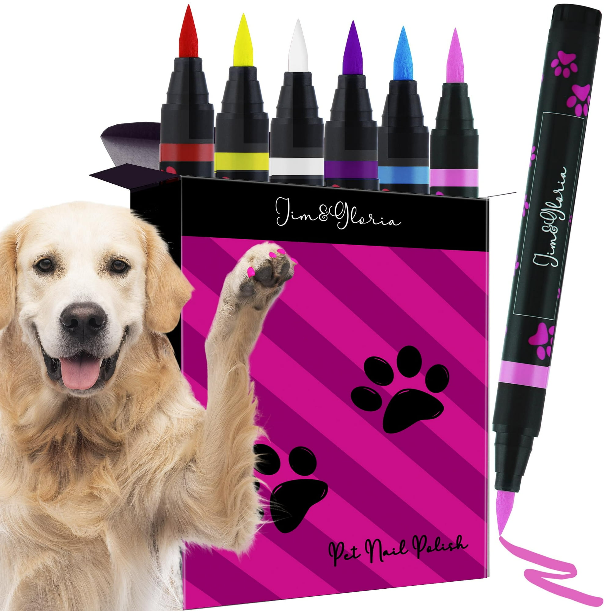 Get PAW SAFE Nail Polish Pen Set for Dogs Quick Dry No Odor 6 Colors for Small Big Girls. Perfect Pet Birthday Gift Grooming Accessory Kit 180 characters Walmart