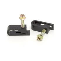 THE CIMPLE CO - Coax Cable Clips - Black -10 Pieces- Dual / Twin Coaxial Flex Screw Clips