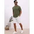 thumbnail image 2 of DARING DIVA Men's Waffle Short Sleeve Crew Neck Solid Knitted T-Shirt S Olive Green, 2 of 7