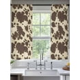 thumbnail image 2 of Brown Beige Sheer Curtains 72 Inch Length 2 Panels Set, Semi Transparent Voile Rod Pocket Curtains for Living Dining Room Bedroom Drapes Modern Animal Texture Abstract, 2 of 6