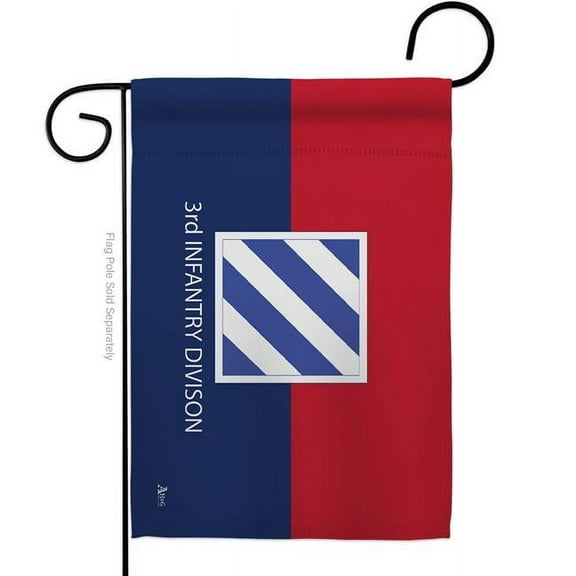 Americana Home & Garden G142332-BO 13 x 18.5 in. 3rd Infantry Division Garden Flag with Armed Forces Army Double-Sided Decorative Horizontal Flags House Decoration Banner Yard Gift
