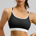 thumbnail image 3 of SPZTSX Women's Double Layered Crop Sports Bra - Adjustable Spaghetti Strap, Scoop Neck Wireless Padded Yoga Top, 3 of 5