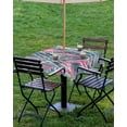 thumbnail image 4 of Fsddascl Grey Pink Outdoor Tablecloth - 60x60 Inch Square Dining Table Cover, Modern Geometric Marble Abstract Art Waterproof Outdoor Table Cloth with Umbrella Hole & Zipper for Picnic/Patio/Party, 4 of 7