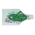 thumbnail image 2 of Saying Cutting Board, Inspirational Apple Print for Motivation Clean Eating Diet Fresh and Healthy, Decorative Tempered Glass Cutting and Serving Board, Wine Bottle Shape, Green Purple, by Ambesonne, 2 of 5