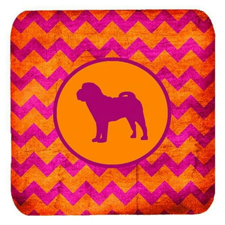 

Shar Pei Chevron Pink And Orange Foam Coasters Set Of 4