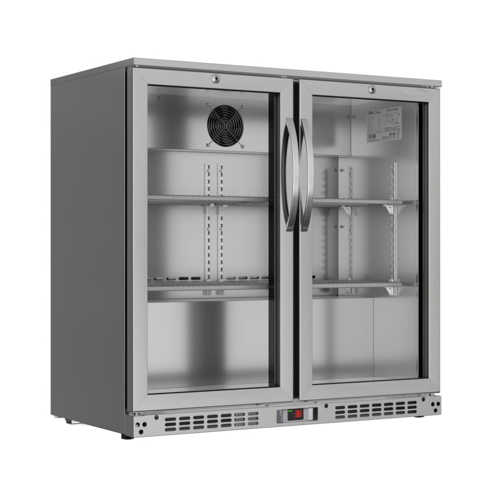 KoolMore 35 in. Two-Door Back Bar Refrigerator – 7.4 Cu. ft.
