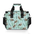 thumbnail image 7 of FORMRS Insulated Cooler Bag 24 Cans Capacity Soft Leakproof Lunch Box with Side Pockets, Green Otters Pattern, 7 of 7