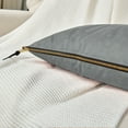thumbnail image 6 of Home Soft Things Suede Throw Pillow Cover with Big Zipper 2 Pieces - Silver Grey - 20" x 20", 6 of 8