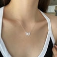 thumbnail image 3 of DVEATR Butterfly Pendant Necklace Jewelry 925 Sterling Silver 5A CZ Elegant Butterflies Pendant Necklace Jewelry Gifts for Women Teens, 3 of 7
