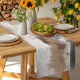 thumbnail image 3 of Brown Vintage Table Runner, Watercolor Abstract Art Kitchen Table Runners Dress Scarves for Table Decorations Party/Restaurant/Indoor Outdoor Use, 13x120in, 3 of 3
