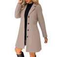 thumbnail image 2 of Pyhlmscde Women's Wool Blend Thicken Stand Collar Fashion Winter Coat, Women Coat, Long Wool Coat Women, Winter Clothes for Women, 2 of 6