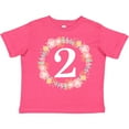 thumbnail image 3 of Inktastic 2nd Birthday Rose Wreath 2 Year Old Girl Girls Toddler T-Shirt, 3 of 5