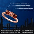 thumbnail image 2 of Gem Stone King 18K Rose Gold Plated Silver Ecstasy Mystic Topaz and Red Garnet Engagement Ring for Women | 2.10 Cttw | Round 5MM | Gemstone November Birthstone | Size 5, 2 of 6