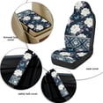 thumbnail image 6 of Xoenoiee Boho Mandala Peony Butterfly Pattern 5 Pieces PU Leather Car Seat Covers Full Set with Seat Belt Pads & Center Console Cover, Universal Auto Interior Accessories for SUV, Truck, Sedan, Van, 6 of 7