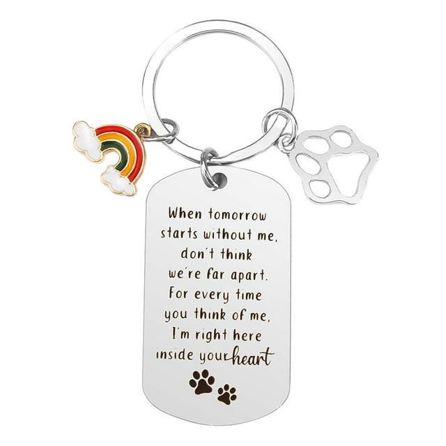 DOLITY Pet Memorial Keychain Pet Memorial Engraved Keychain for Men Pets Lover Owner