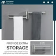 thumbnail image 4 of Angle Simple Swivel Hand Towel Holder 3 Bars, 304 Stainless Steel Hand Towel Rack, Folding Bathroom Towel Hanger Wall Mount, Matte Black, 4 of 9