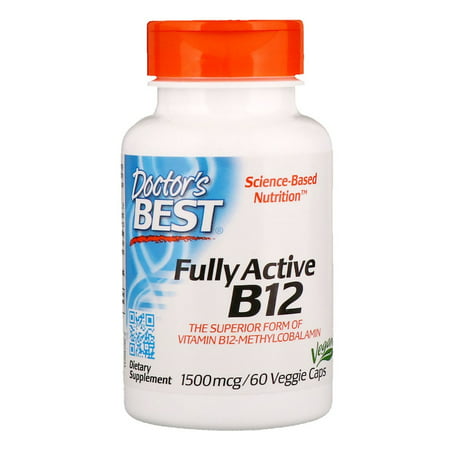 Doctor's Best, Best Fully Active B12, 1500 mcg, 60 Veggie Caps(pack of (Best B12 Oral Spray)
