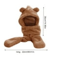 thumbnail image 3 of RUIG Hat Gloves Scarf Set Women Women Cute Cartoon Thick Hat Ear Protectors Warm Plush Hat Scarf Gloves Set, 3 of 3